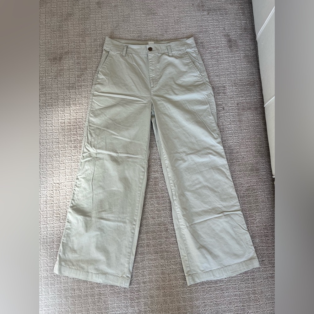 GAP Cream Wide-Leg Pants